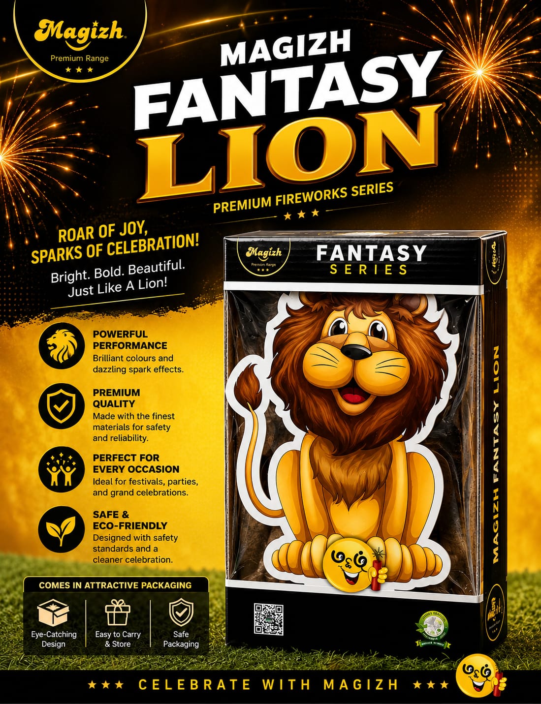 FANTASY LION - 3 in 1 (MULTI COLOUR 2 ARIAL SHOTS)