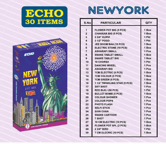 30 ITEMS- E NEWYORK